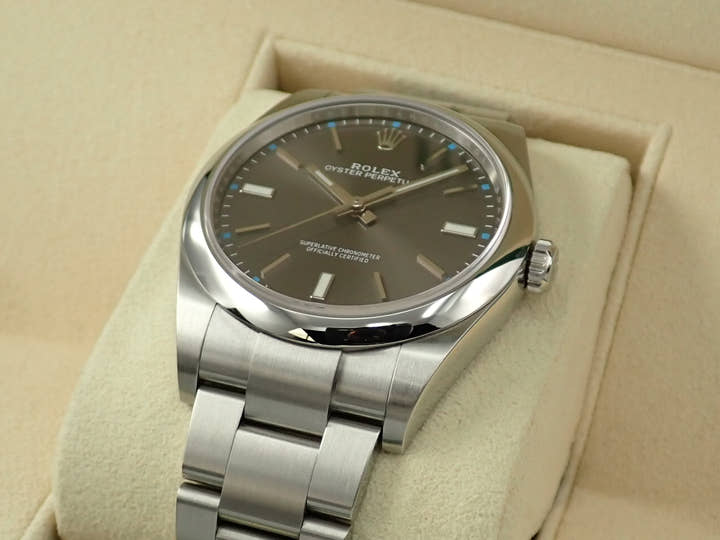 Rolex Oyster Perpetual 39 Ref. 114300 Stainless Steel Slate Gray Dial