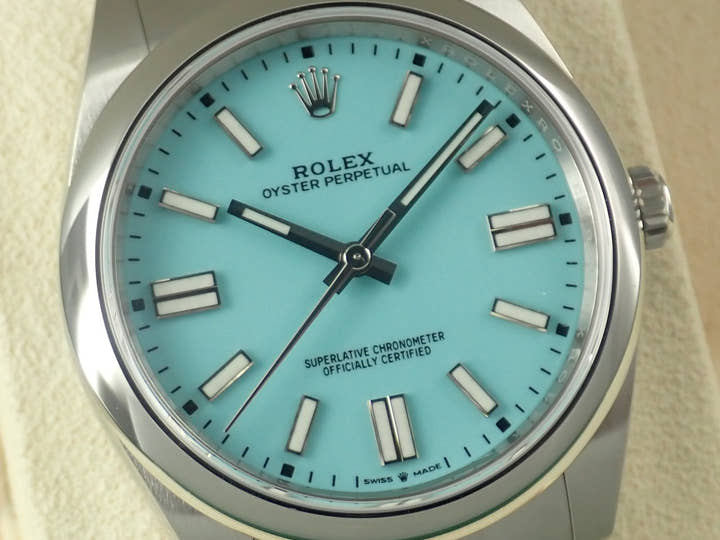 ロレックス オイスターパーペチュアル41 Ref.124300 ステンレススチール ターコイズ文字盤