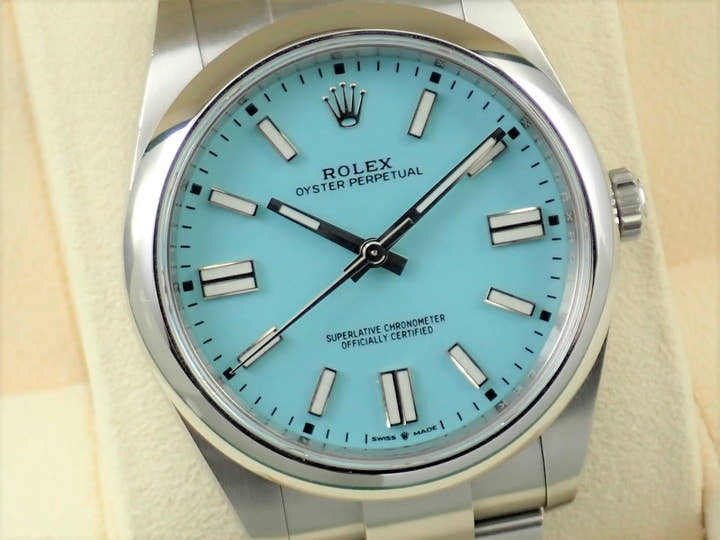 ロレックス オイスターパーペチュアル41 Ref.124300 ステンレススチール ターコイズ文字盤