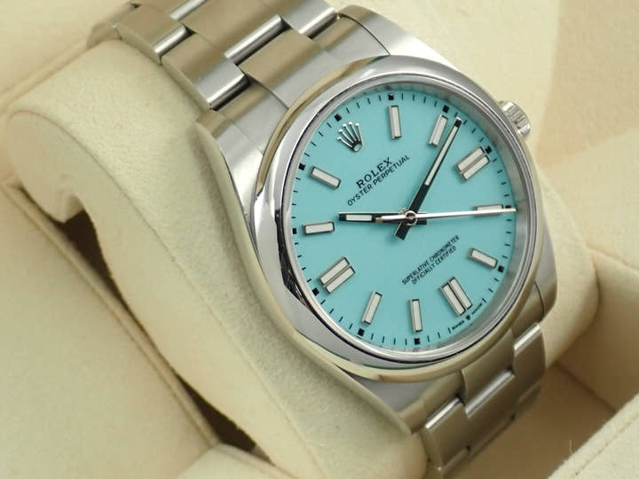 ロレックス オイスターパーペチュアル41 Ref.124300 ステンレススチール ターコイズ文字盤