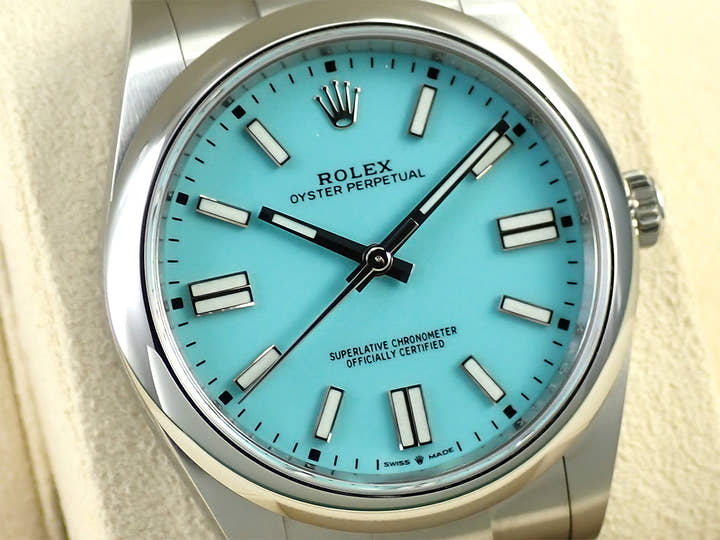 ロレックス オイスターパーペチュアル41 Ref.124300 ステンレススチール ターコイズ文字盤