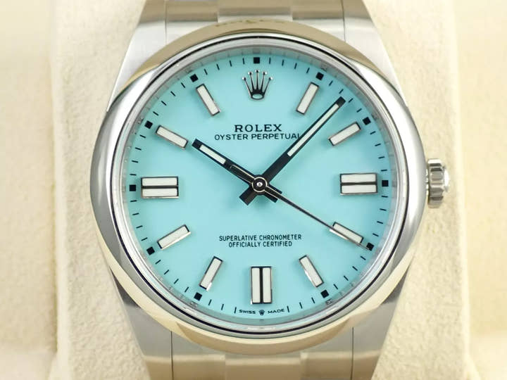 ロレックス オイスターパーペチュアル41 Ref.124300 ステンレススチール ターコイズ文字盤