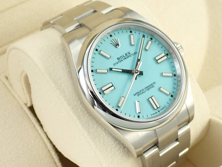 ロレックス オイスターパーペチュアル41 Ref.124300 ステンレススチール ターコイズ文字盤