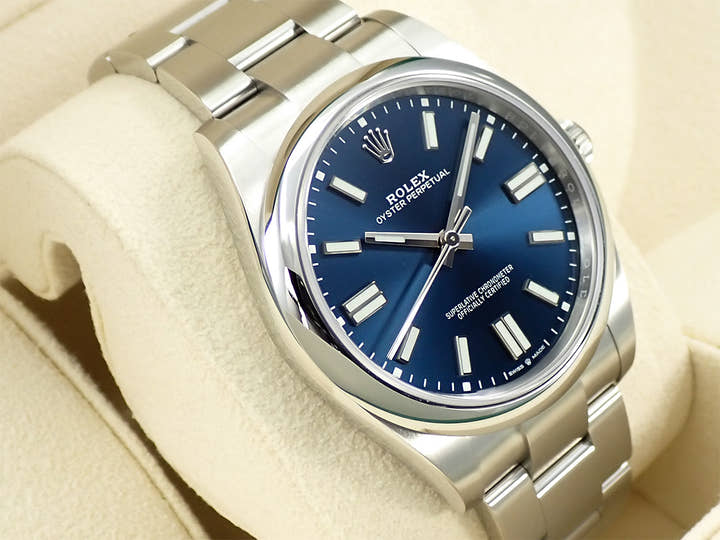 ロレックス オイスターパーペチュアル41 Ref.124300 ステンレススチール ブライトブルー文字盤