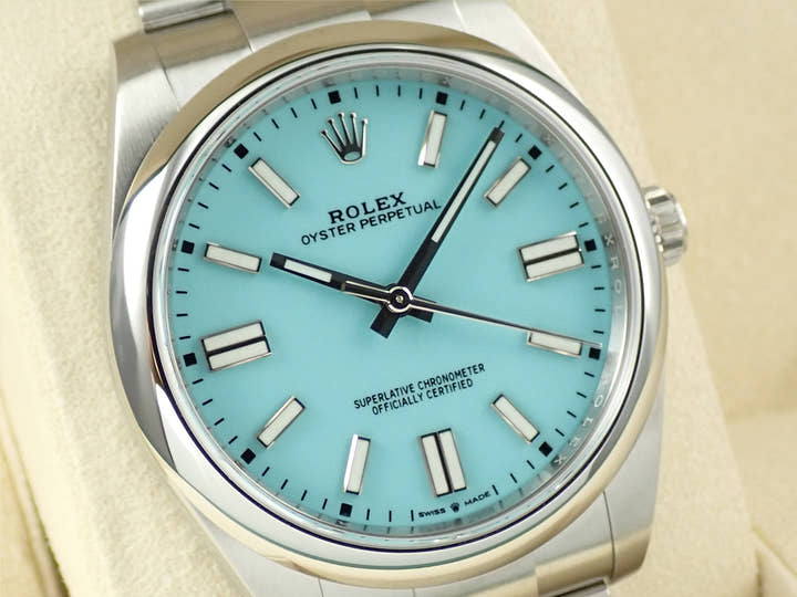 ロレックス オイスターパーペチュアル41 Ref.124300 ステンレススチール ターコイズ文字盤