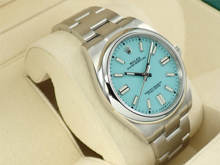 ロレックス オイスターパーペチュアル41 Ref.124300 ステンレススチール ターコイズ文字盤