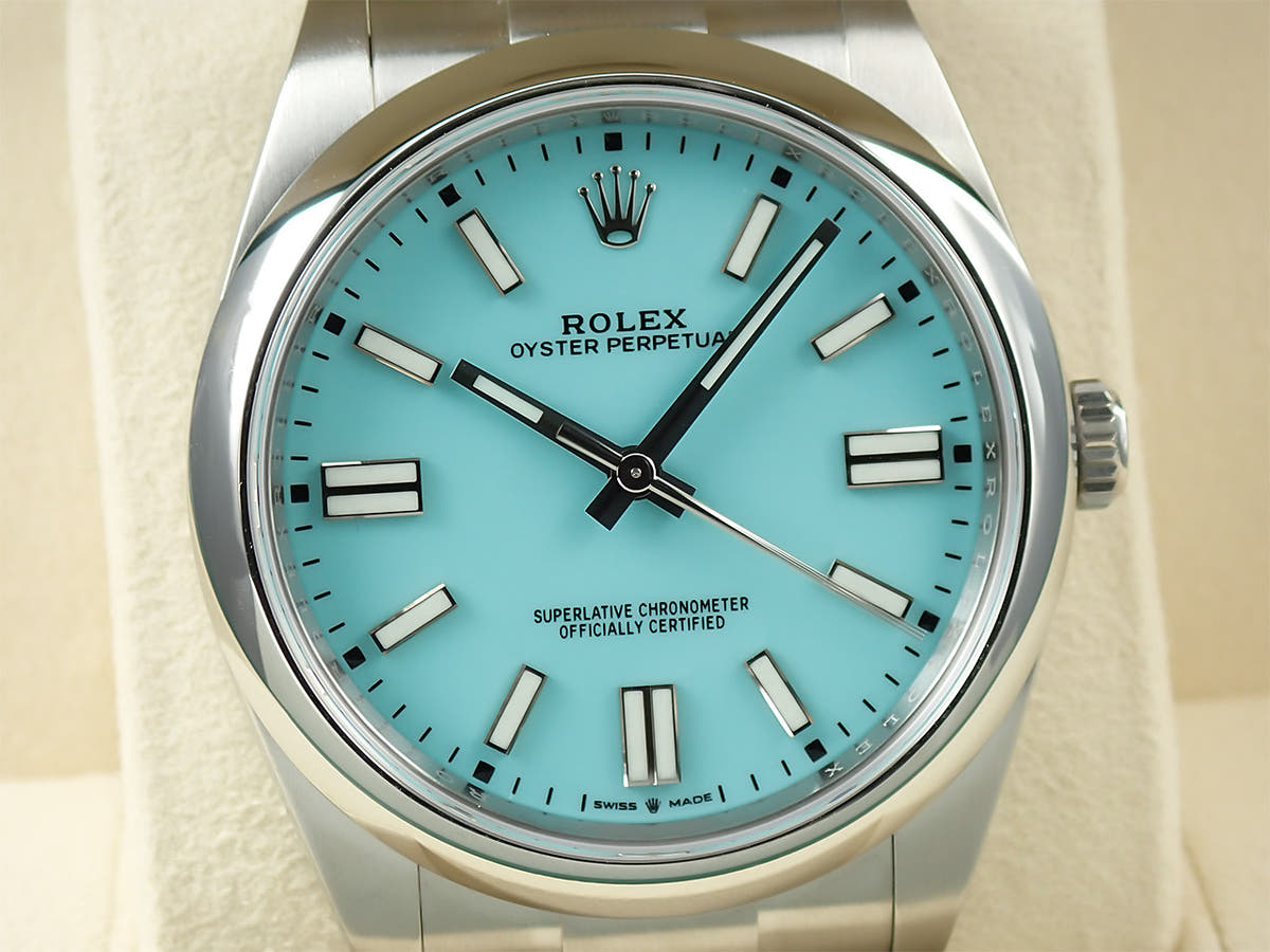 ロレックス オイスターパーペチュアル41 Ref.124300 ターコイズ文字盤 極美品 13M812J6