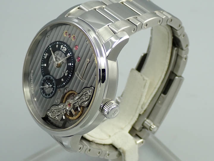 グラスヒュッテオリジナル パノインバース  Ref.1-66-06-04-22-14 シルバー文字盤 美品 P9JAFMRW