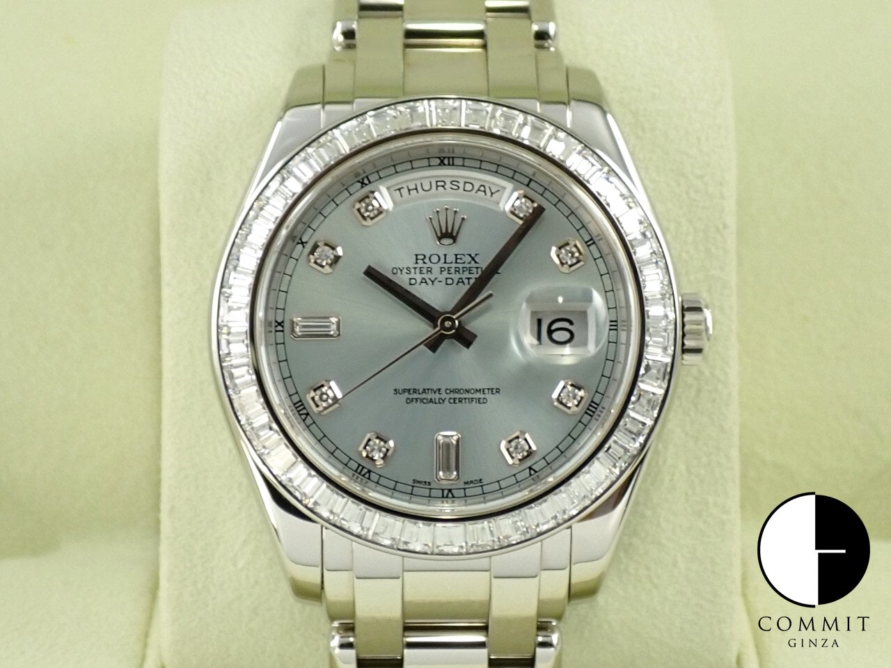Rolex Day-Date Pearlmaster Ref.18946A PT Ice Blue Dial