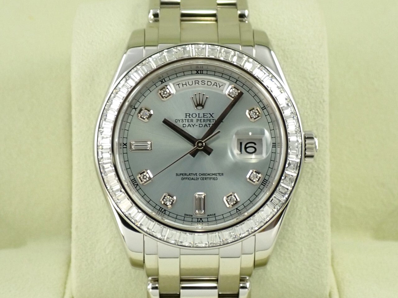 Rolex Day-Date Pearlmaster Ref.18946A PT Ice Blue Dial