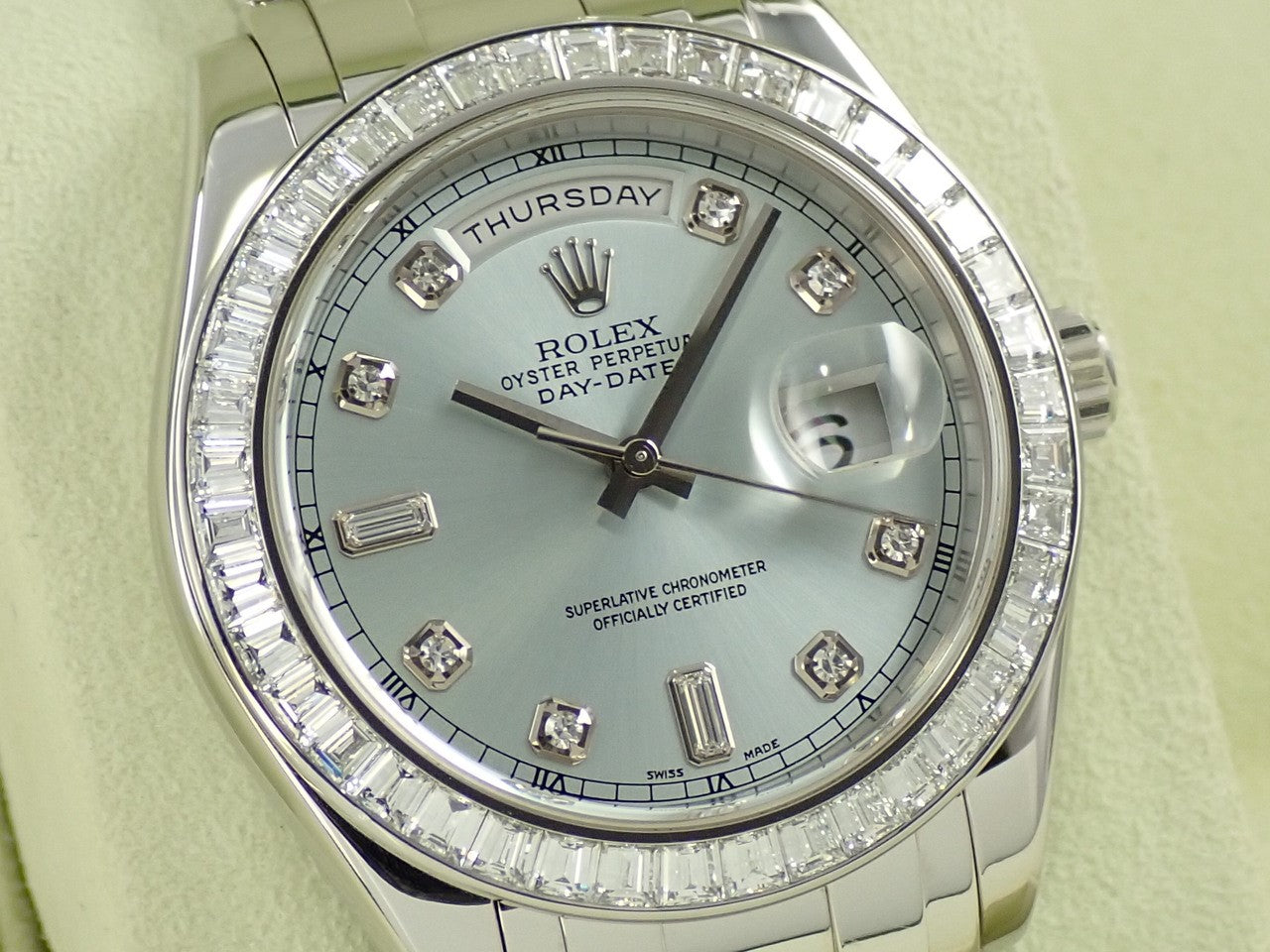 Rolex Day-Date Pearlmaster Ref.18946A PT Ice Blue Dial