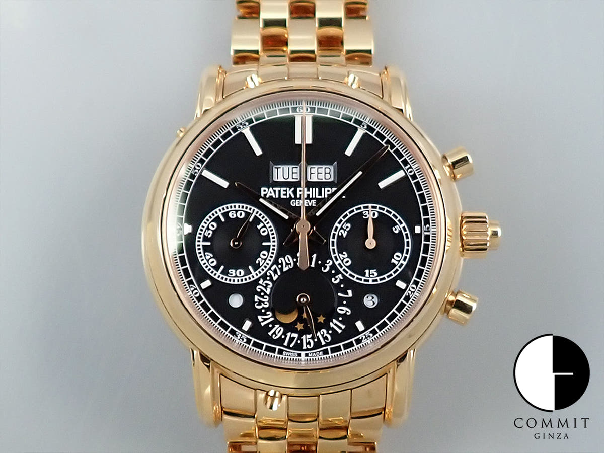 パテックフィリップ パーペチュアルカレンダー スプリットセコンド クロノグラフ Ref.5204/1R-001 ブラック文字盤 中古 5L281012