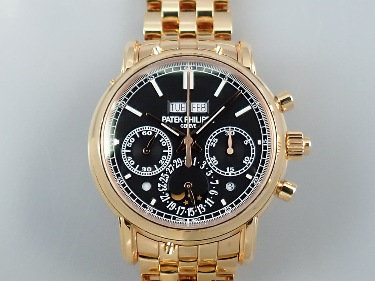 パテックフィリップ パーペチュアルカレンダー スプリットセコンド クロノグラフ Ref.5204/1R-001 ブラック文字盤 中古 5L281012