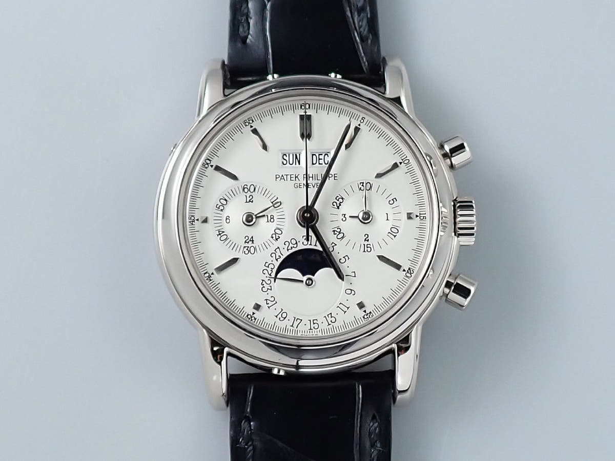 パテックフィリップ パーペチュアルカレンダー クロノグラフ Ref.3970EG-016 シルバー文字盤 美品 P4MC9X59