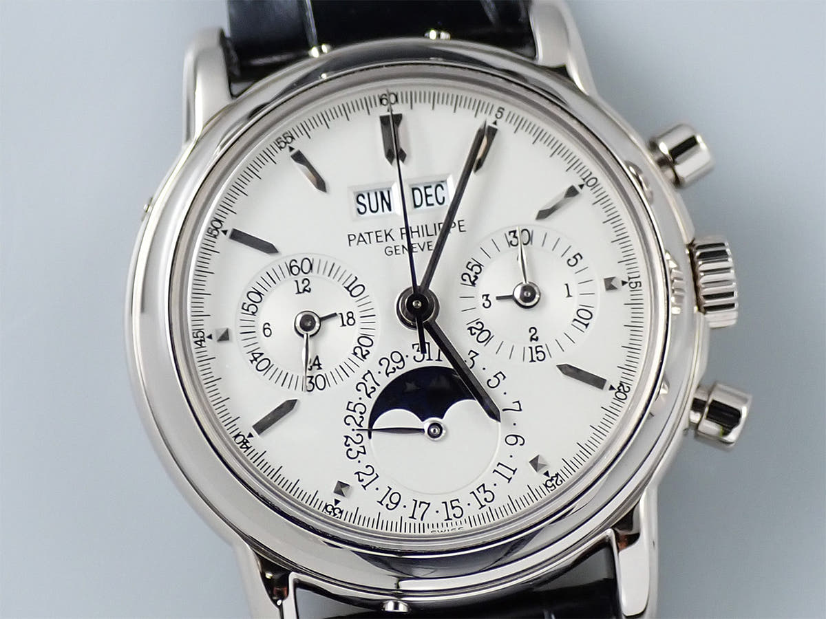パテックフィリップ パーペチュアルカレンダー クロノグラフ Ref.3970EG-016 シルバー文字盤 美品 P4MC9X59