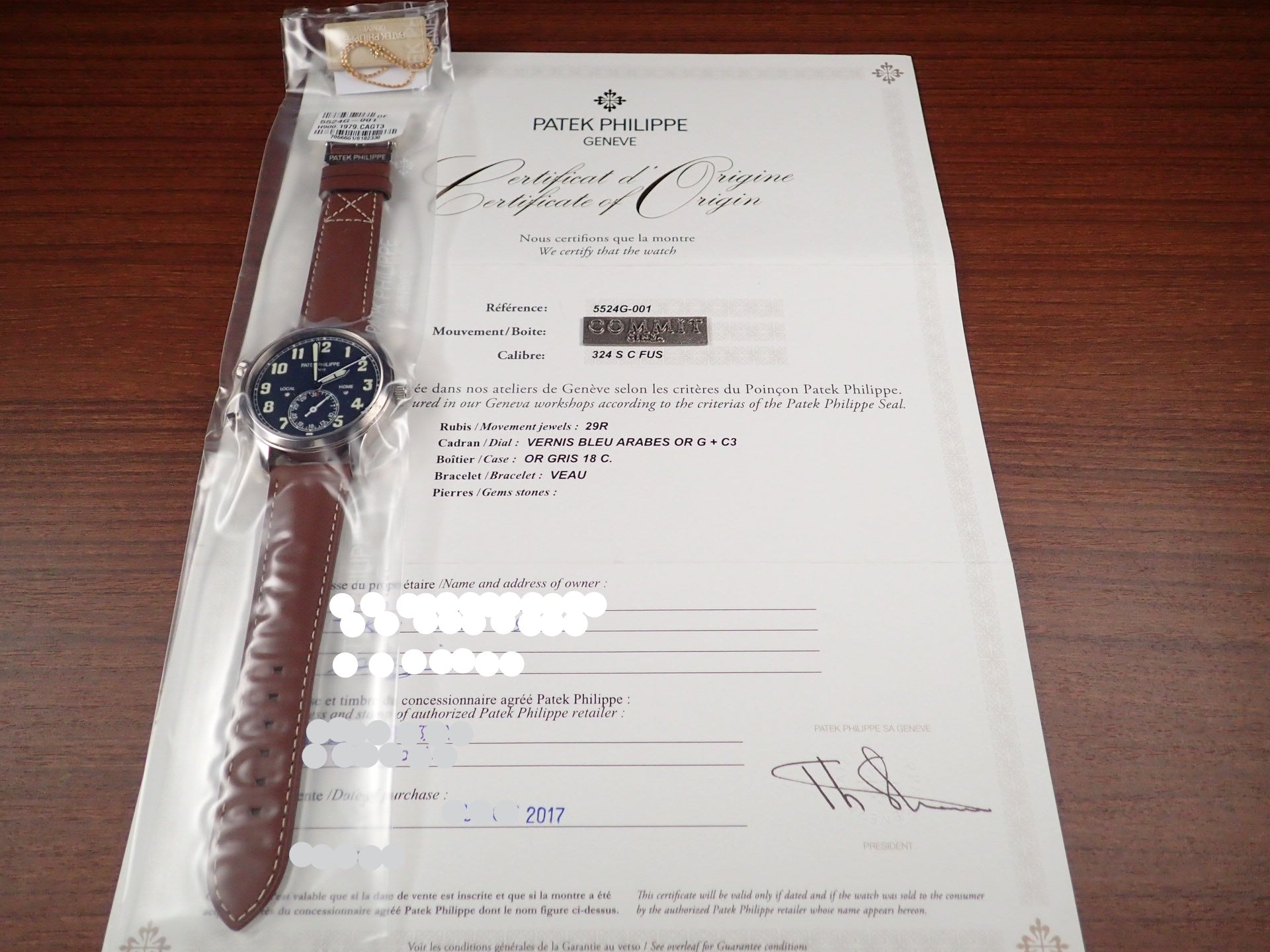 Patek Philippe Pilot Travel Time [Unopened] Ref.5524G