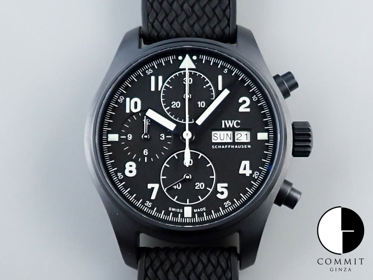 IWC パイロットウォッチ クロノグラフ トリビュート・トゥ・3705 Ref.IW387905 ブラック文字盤 極美品 2S7HZUH6