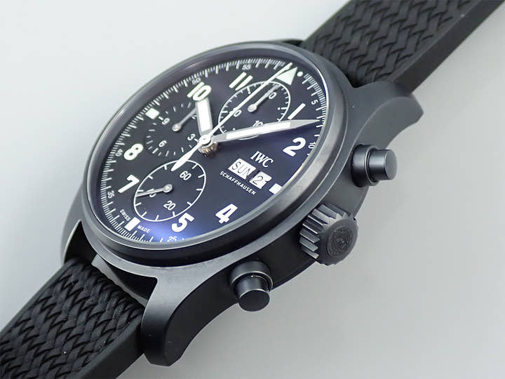 IWC パイロットウォッチ クロノグラフ トリビュート・トゥ・3705 Ref.IW387905 ブラック文字盤 極美品 2S7HZUH6