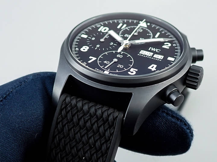IWC パイロットウォッチ クロノグラフ トリビュート・トゥ・3705 Ref.IW387905 ブラック文字盤 極美品 2S7HZUH6