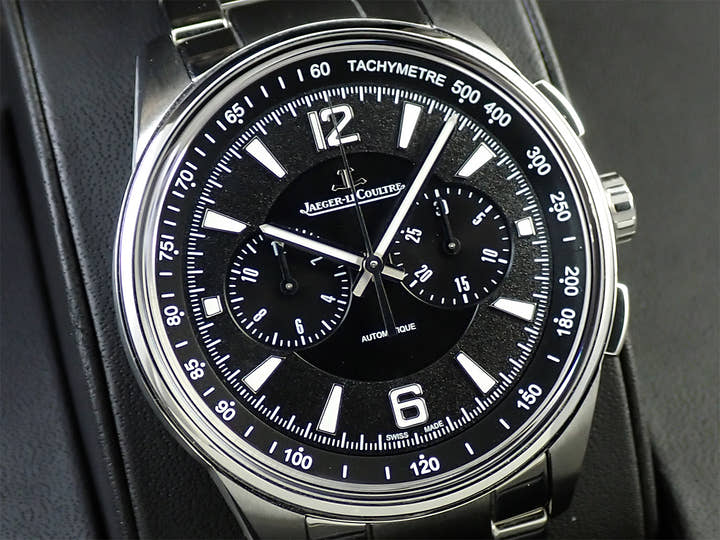 ジャガールクルト ポラリス クロノグラフ Ref.Q9028471 黒文字盤 美品 LJ1238R2