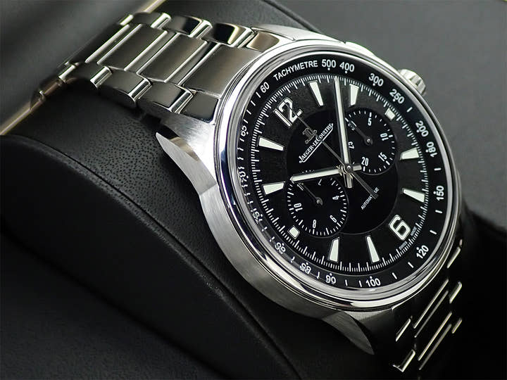 ジャガールクルト ポラリス クロノグラフ Ref.Q9028471 黒文字盤 美品 LJ1238R2