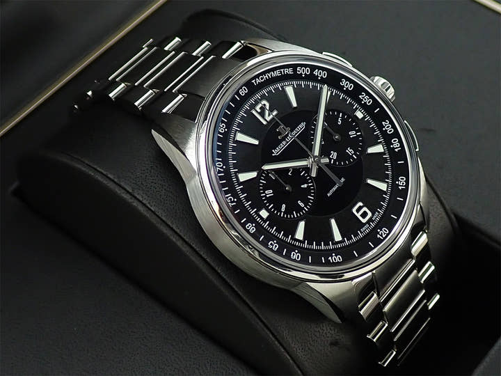 ジャガールクルト ポラリス クロノグラフ Ref.Q9028470 SS ブラック文字盤 中古 0W87RRCF