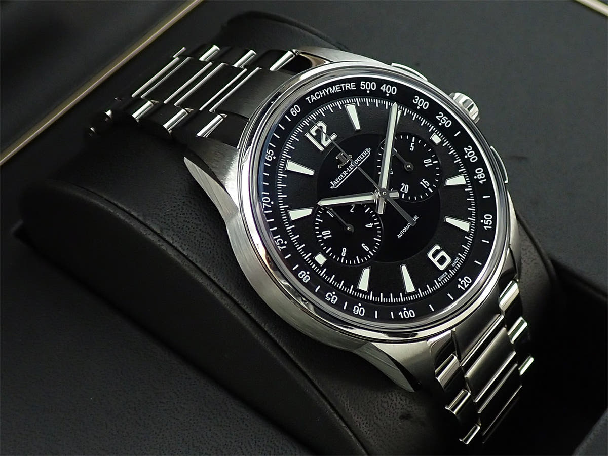 ジャガールクルト ポラリス クロノグラフ Ref.Q9028470 SS ブラック文字盤 中古 0W87RRCF