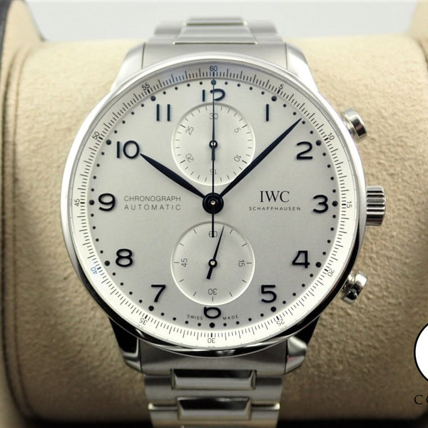 IWC ポルトギーゼ クロノグラフ シルバー文字盤 ≪保証書箱その他≫