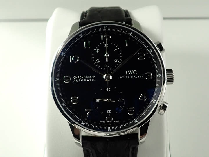 IWC ポルトギーゼ クロノグラフ Ref.IW371447 ブラック文字盤 極美品 Z0494798