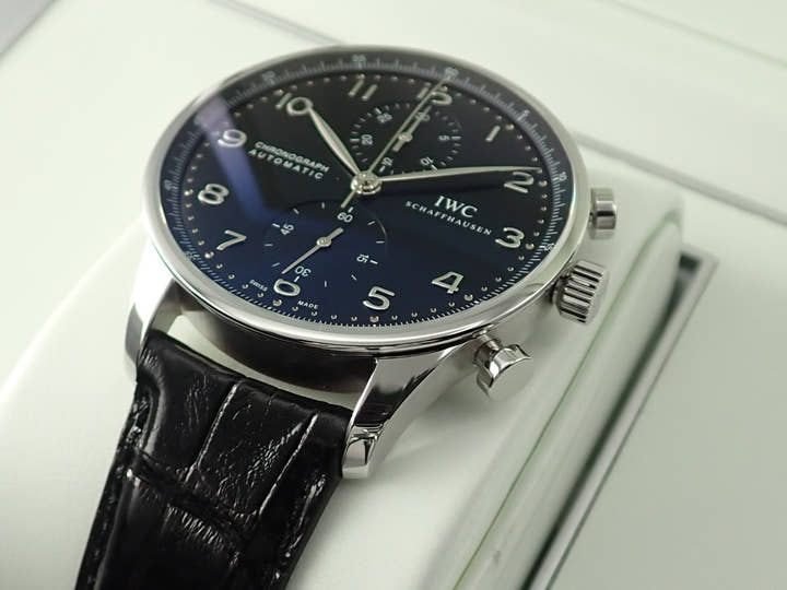 IWC ポルトギーゼ クロノグラフ Ref.IW371447 ブラック文字盤 極美品 Z0494798