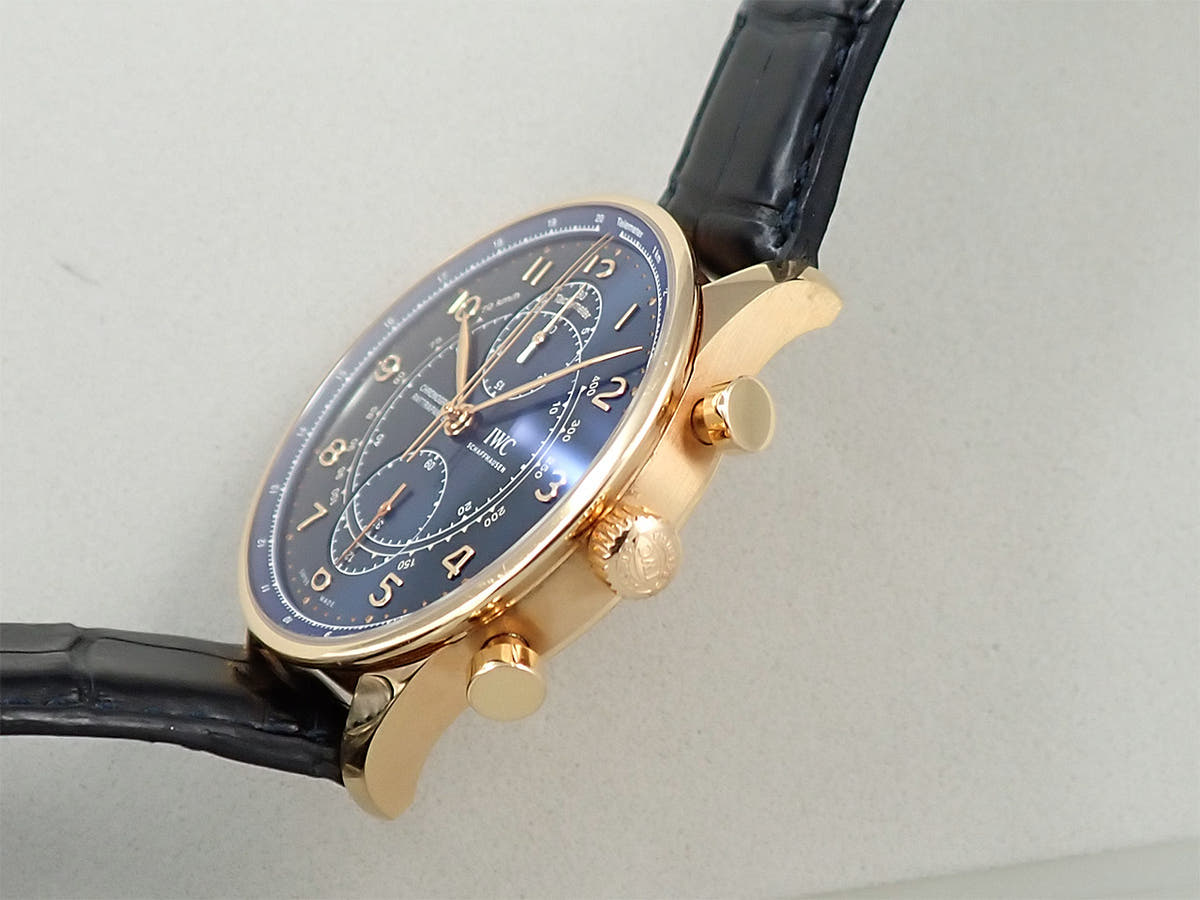 IWC  ポルトギーゼ クロノグラフ ラトラパンテ ブティック ミラノ Ref.IW371215 ブルー文字盤 中古 HA8F2ZRH