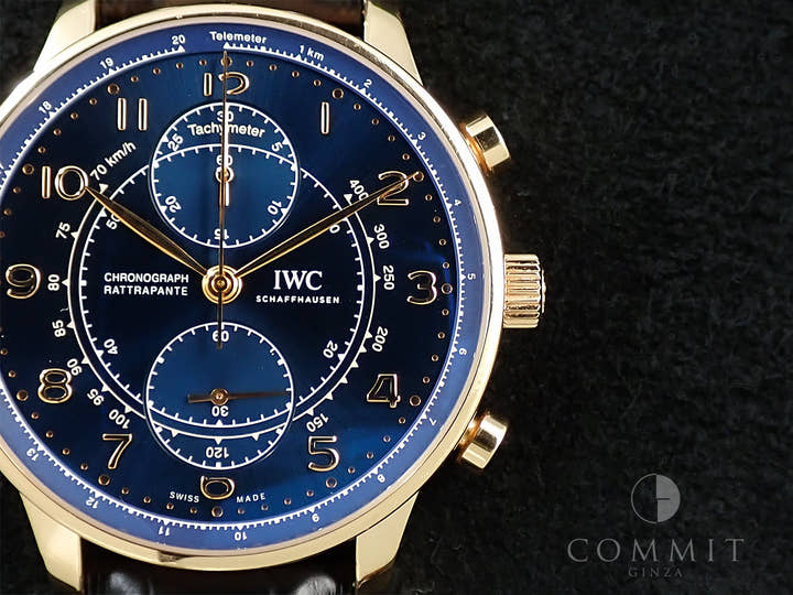 IWC  ポルトギーゼ クロノグラフ ラトラパンテ ブティック ミラノ Ref.IW371215 ブルー文字盤 中古 HA8F2ZRH