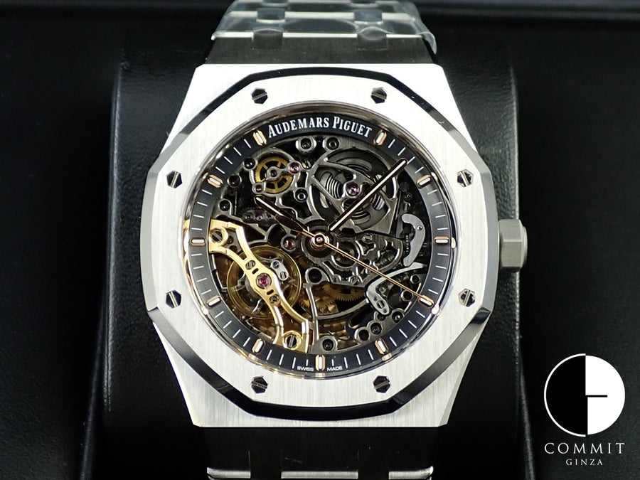 オーデマピゲ ロイヤルオーク ダブル バランスホイール オープンワーク Ref.15407ST.OO.1220ST.01 ステンレススチール スケルトン文字盤
