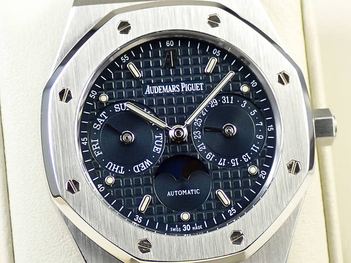 オーデマピゲ ロイヤルオーク デイデイト ムーンフェイズ Ref.25594ST.OO.0789ST.03 ステンレススチール ブルー文字盤