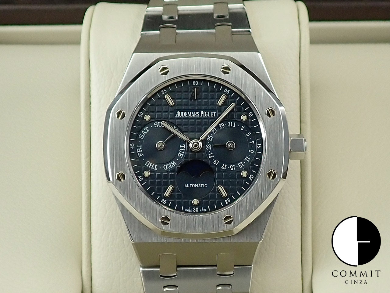 Audemars Piguet Royal Oak Day Date Moon Phase Ref.25594ST.OO.0789ST.03 SS Blue Dial