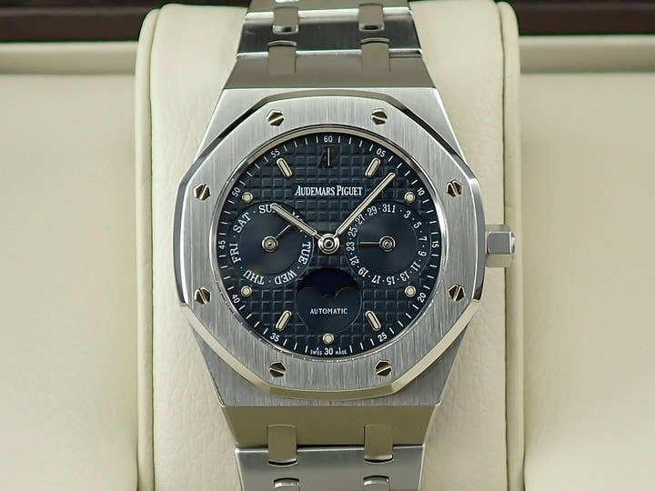 オーデマピゲ ロイヤルオーク デイデイト ムーンフェイズ Ref.25594ST.OO.0789ST.03 ステンレススチール ブルー文字盤