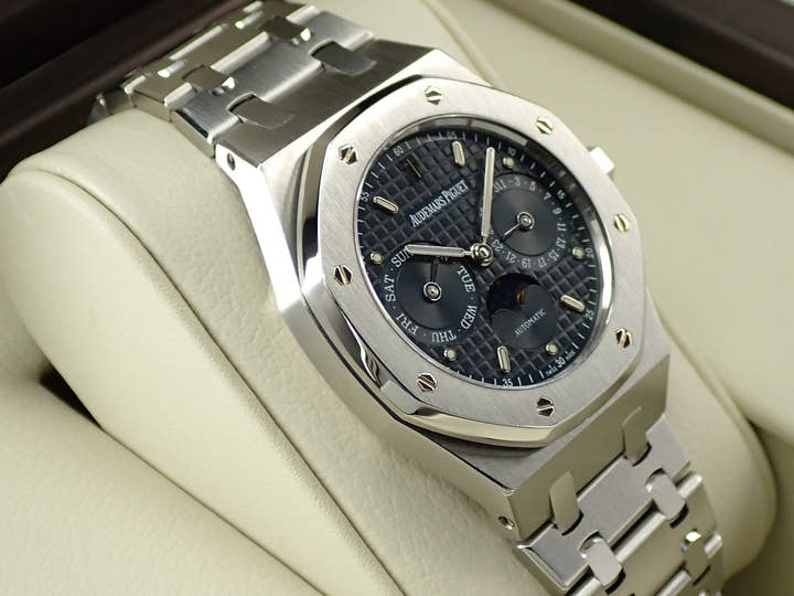 オーデマピゲ ロイヤルオーク デイデイト ムーンフェイズ Ref.25594ST.OO.0789ST.03 ステンレススチール ブルー文字盤