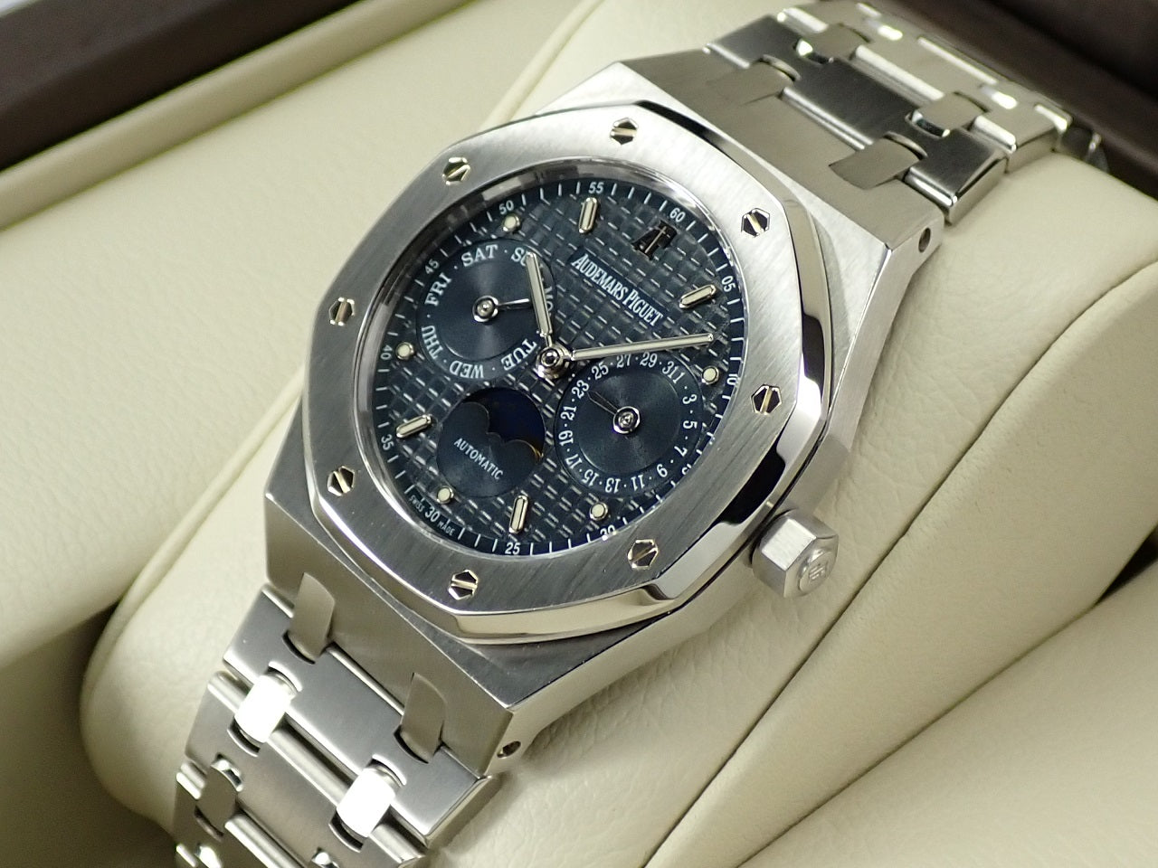 Audemars Piguet Royal Oak Day Date Moon Phase Ref.25594ST.OO.0789ST.03 SS Blue Dial