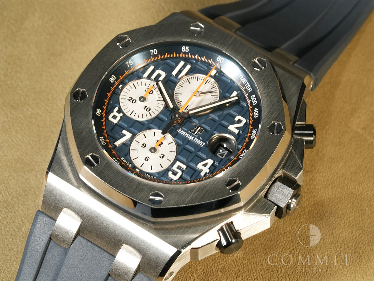 オーデマピゲ ロイヤルオーク オフショア クロノグラフ Ref.26470ST.OO.A027CA.01 ブルー文字盤 美品 JL9TZ537