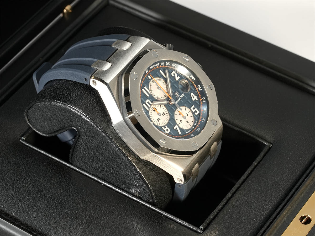 オーデマピゲ ロイヤルオーク オフショア クロノグラフ Ref.26470ST.OO.A027CA.01 ブルー文字盤 美品 JL9TZ537