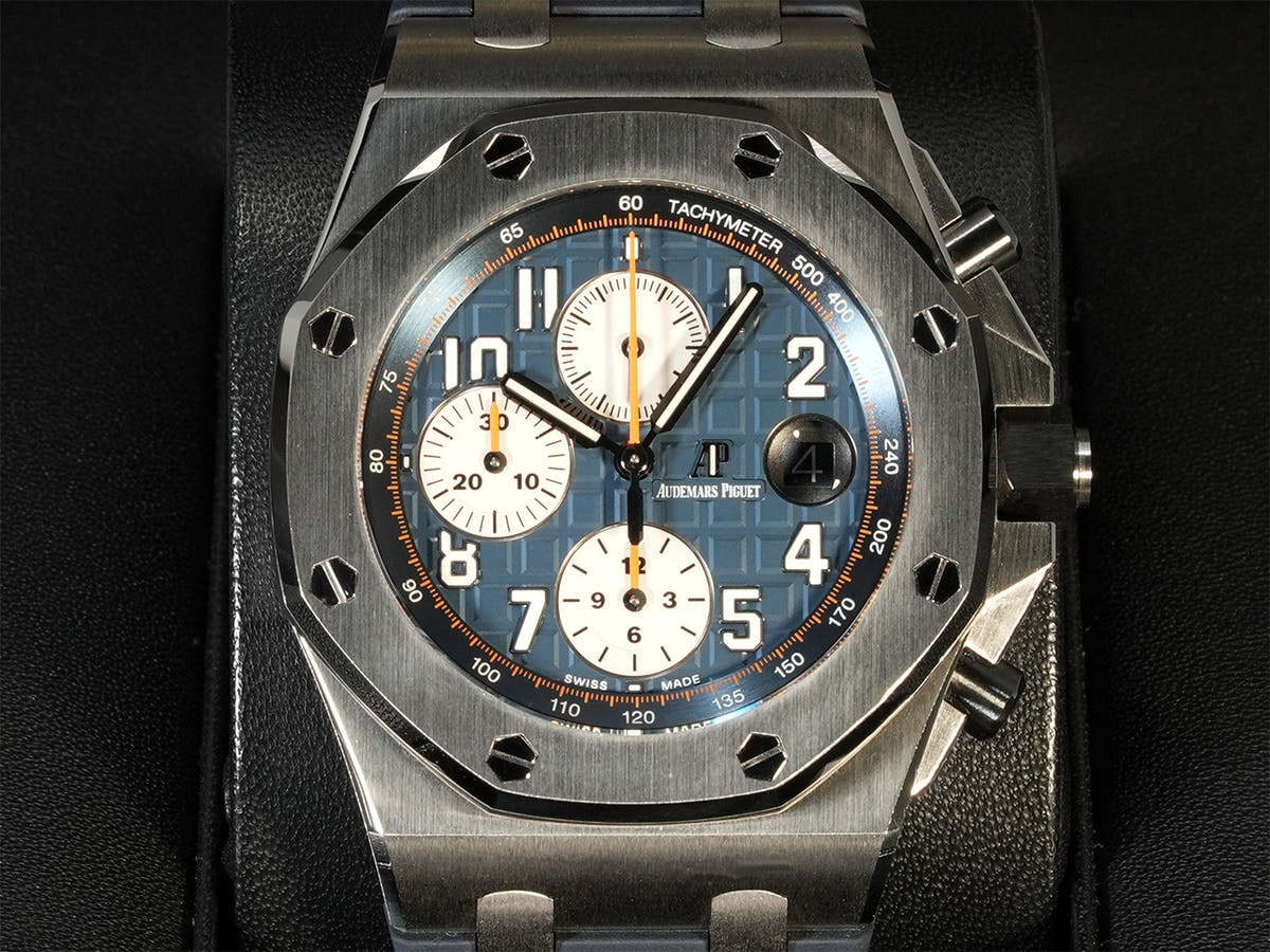 オーデマピゲ ロイヤルオーク オフショア クロノグラフ Ref.26470ST.OO.A027CA.01 ブルー文字盤 美品 JL9TZ537