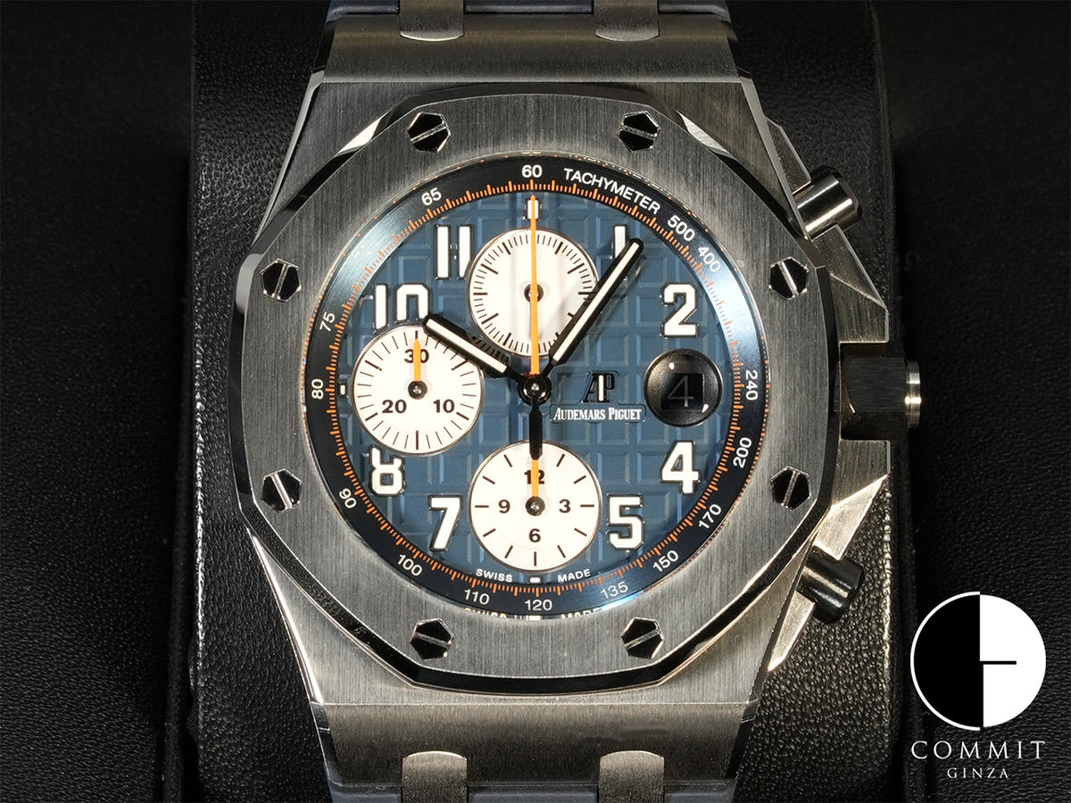 オーデマピゲ ロイヤルオーク オフショア クロノグラフ Ref.26470ST.OO.A027CA.01 ブルー文字盤 美品 JL9TZ537