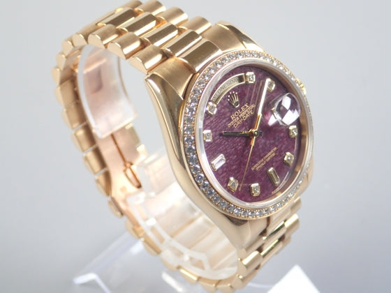 Rolex Day Date Rubellite 10P Diamond Diamond Bezel K Series Ref.118348