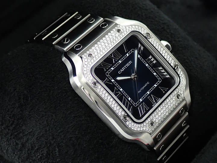 カルティエ サントス ドゥ カルティエ  Ref.W4SA0006 ブルー文字盤 未使用 89U15CM9