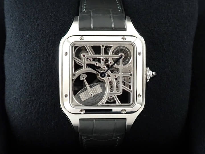 カルティエ サントス デュモン スケルトン Ref.WHSA0032 スケルトン文字盤 中古 24XHHSTP