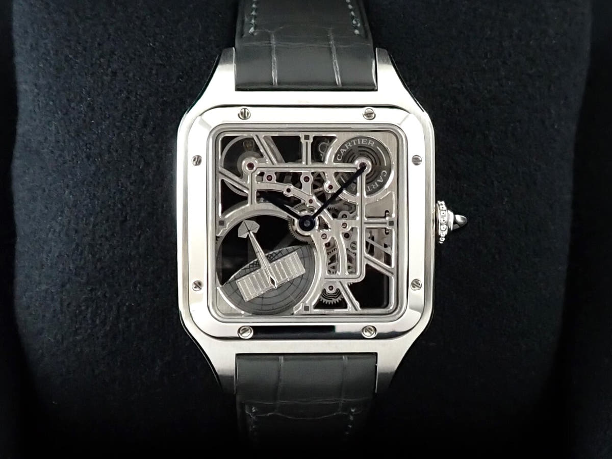 カルティエ サントス デュモン スケルトン Ref.WHSA0032 スケルトン文字盤 中古 24XHHSTP
