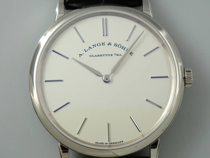 A.ランゲ＆ゾーネ サクソニア フラッハ Ref.201.027 シルバー文字盤 美品 J94F3ZSK