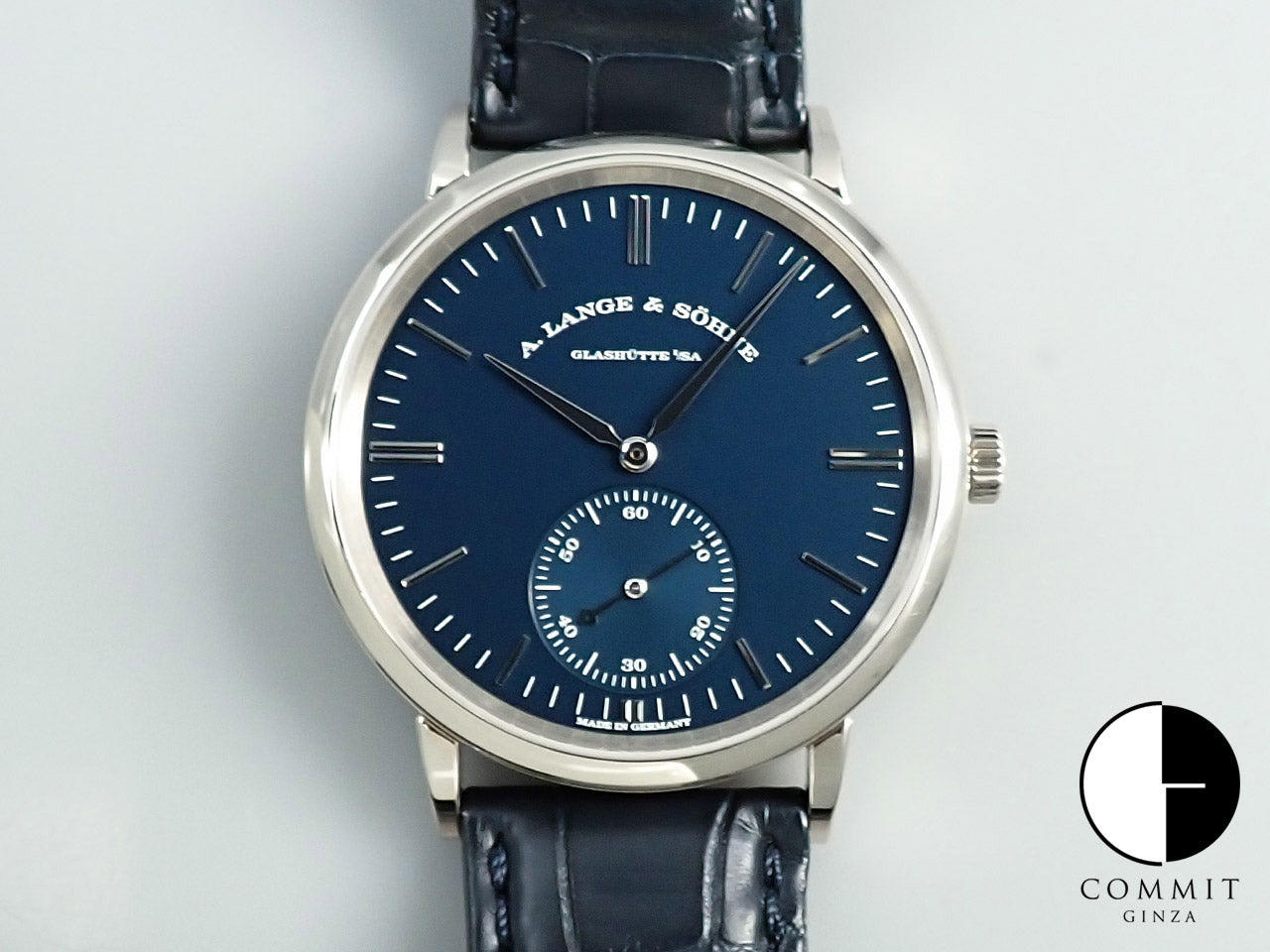 A. Lange &amp; Söhne Saxonia Automatic Ref.380.028 18KWG Blue Dial
