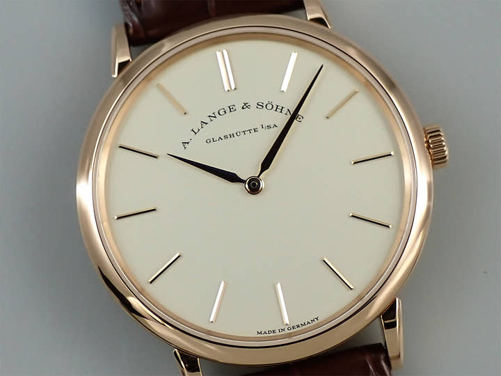 A.ランゲ＆ゾーネ サクソニア フラッハ Ref.201.033 シルバー文字盤 美品 YSW6Z605