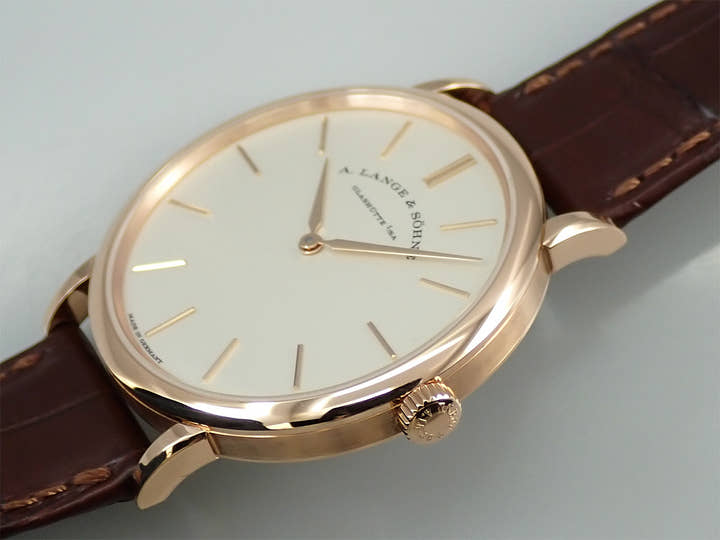 A.ランゲ＆ゾーネ サクソニア フラッハ Ref.201.033 シルバー文字盤 美品 YSW6Z605